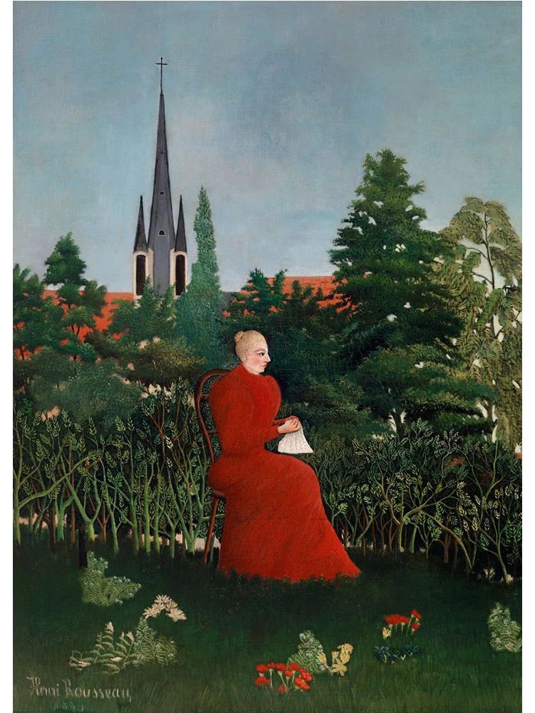 Henri Rousseau – egzotyczna dżungla, plakat na płótnie Wzór 1