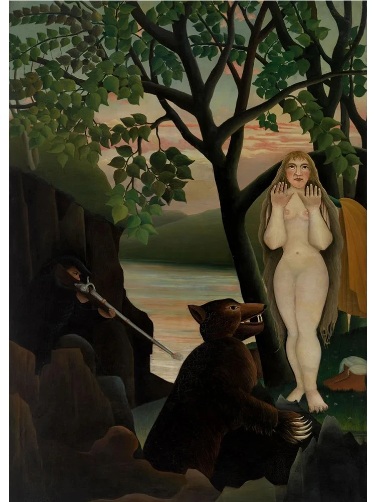 Henri Rousseau – egzotyczna dżungla, plakat na płótnie Wzór 3