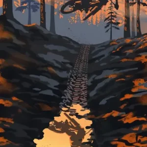Plakat rower górski MTB - vintage grafika sportowa Wzór 1