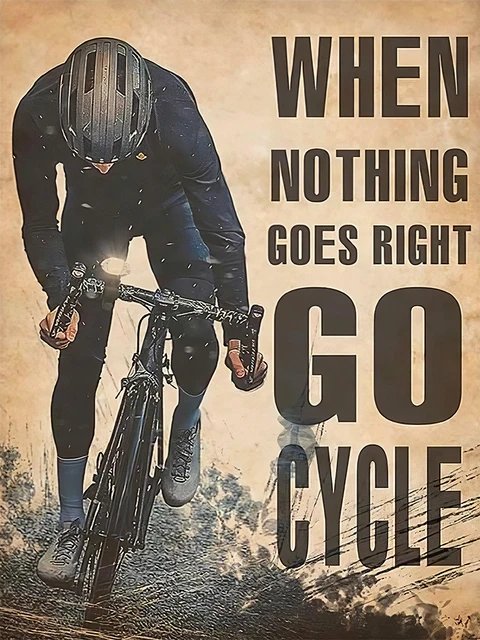 Plakat Rower Vintage z Cytatem Motywacyjnym Wzór 1