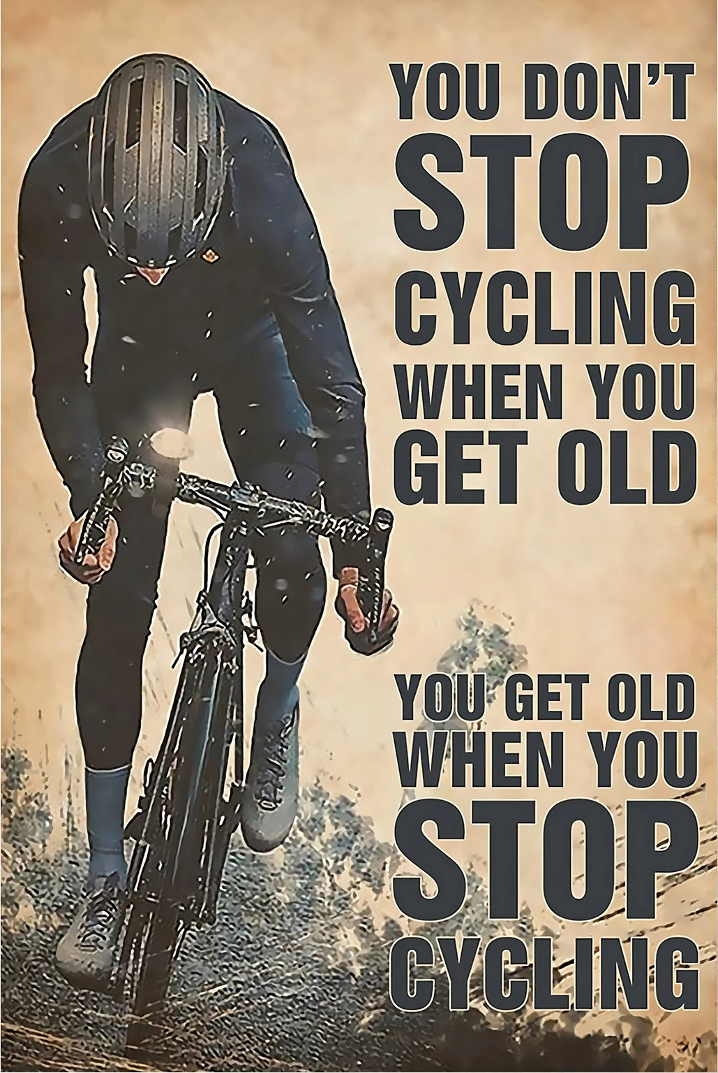 Plakat Rower Vintage z Cytatem Motywacyjnym Wzór 2