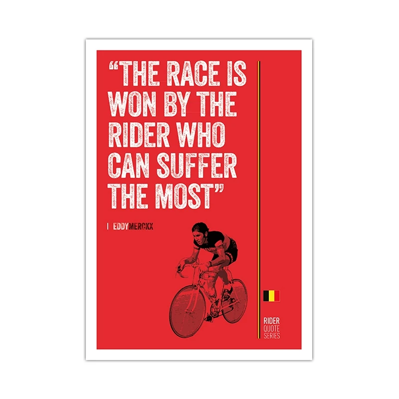Plakat rowerowy z motywacyjnym cytatem Wzór 1