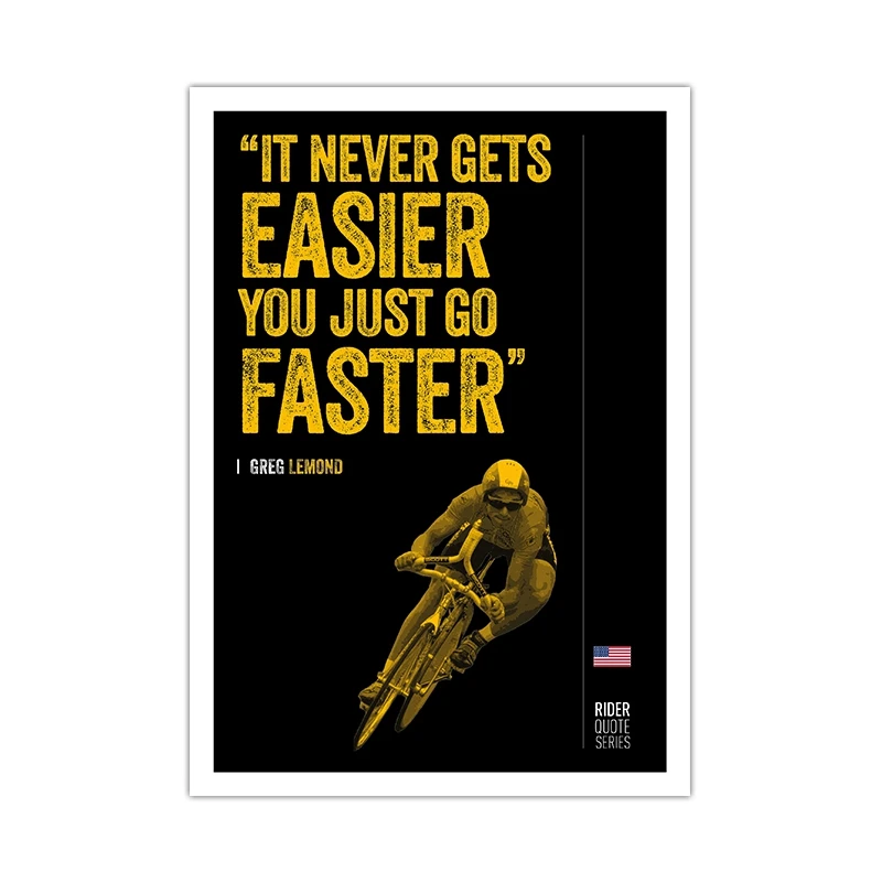 Plakat rowerowy z motywacyjnym cytatem Wzór 3