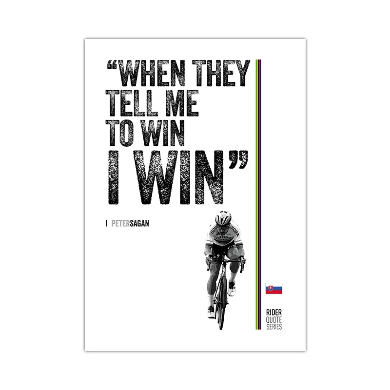 Plakat rowerowy z motywacyjnym cytatem Wzór 7