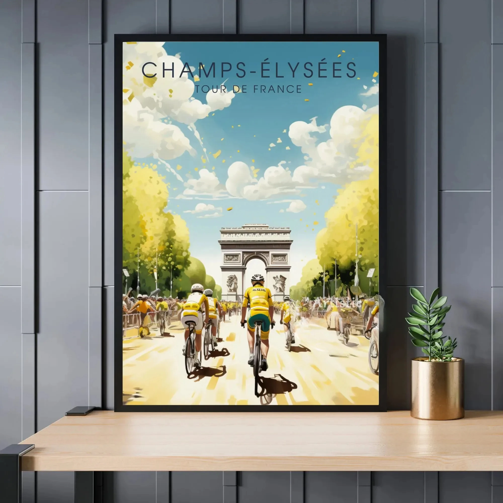 Plakat rowerowy Tour de France Alpe d'Huez Jasny