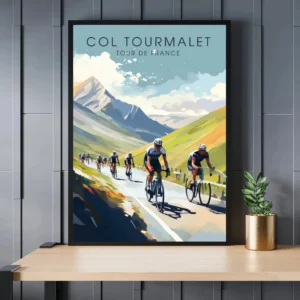 Plakat rowerowy Tour de France Alpe d'Huez śliwka