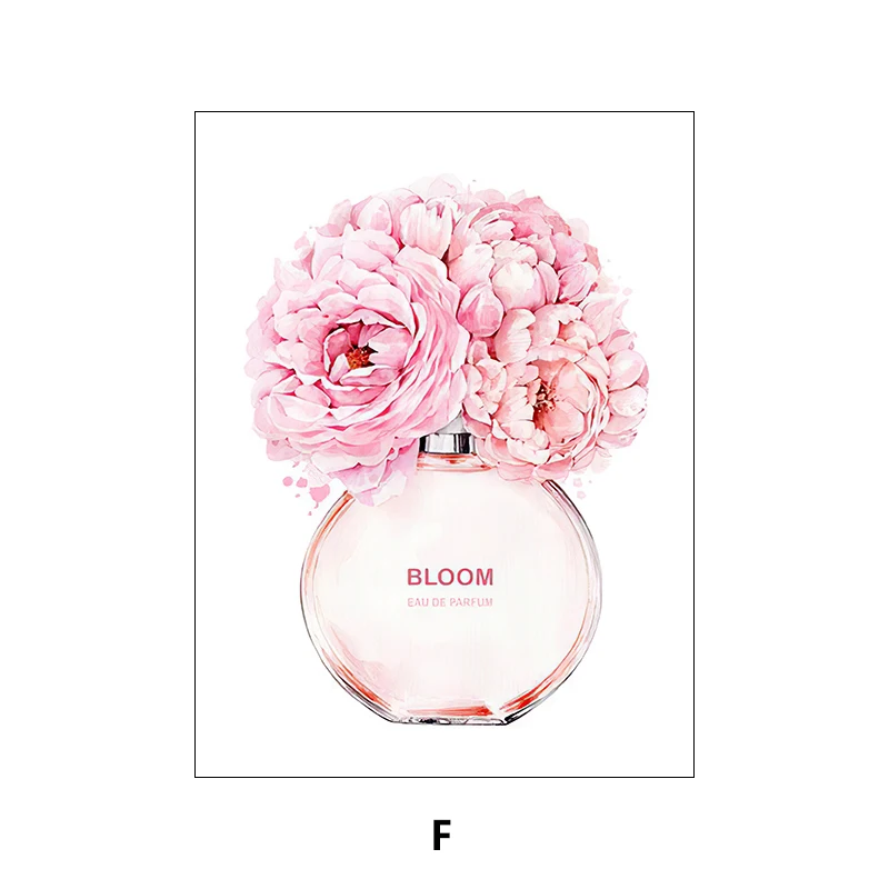 Plakat różowy makijaż i perfumy glamour Jasnoszary