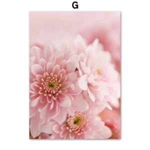 Plakat różowy Paryż - kwiaty i sakura Wzór 1