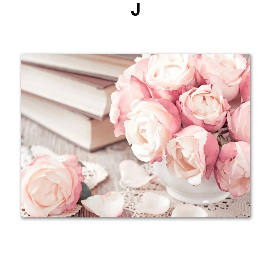 Plakat różowy Paryż - kwiaty i sakura Wzór 4