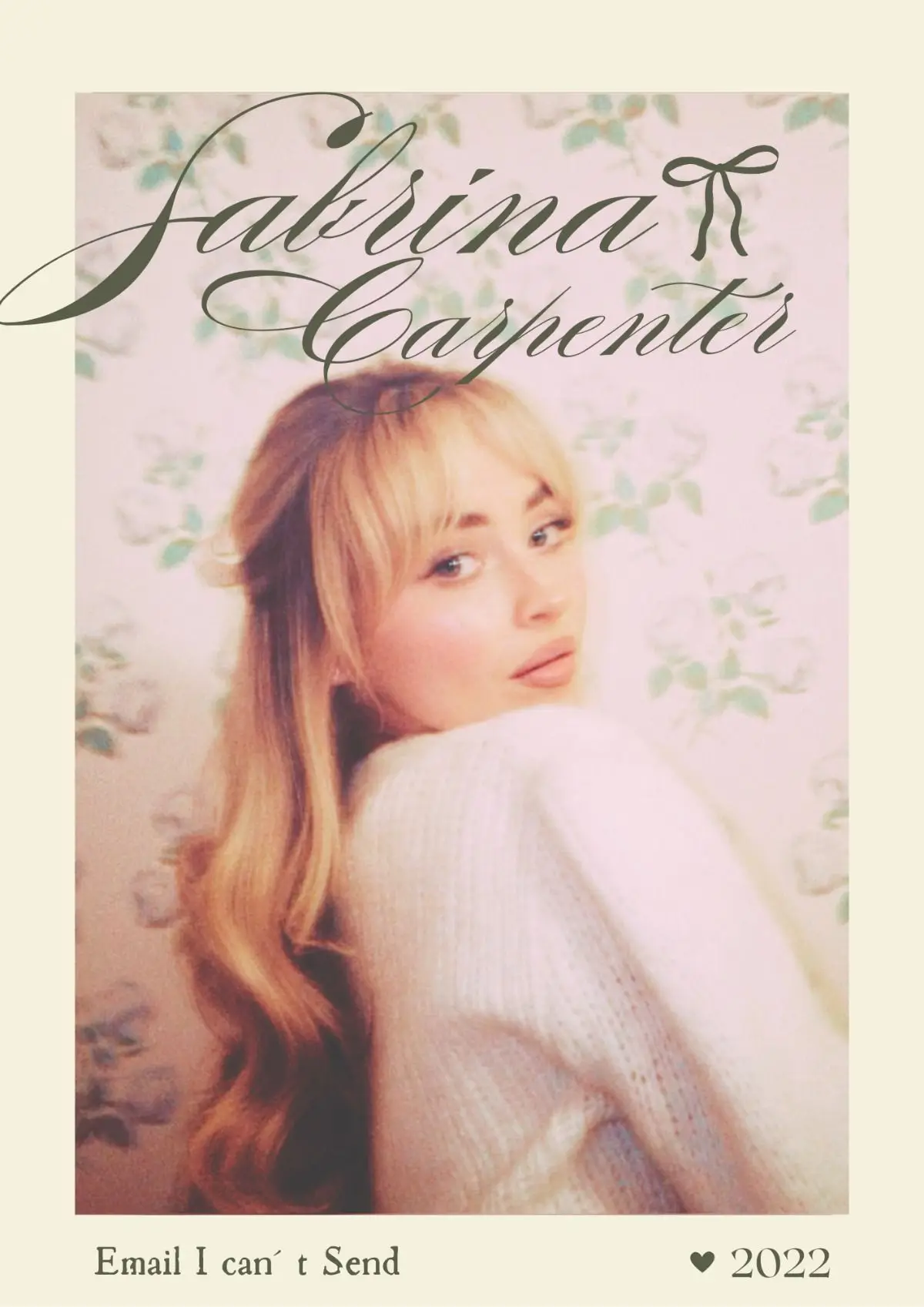 Plakat Sabrina Carpenter - vintage portret Czarny