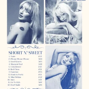 Plakat Sabrina Carpenter - vintage portret Jasnozielony