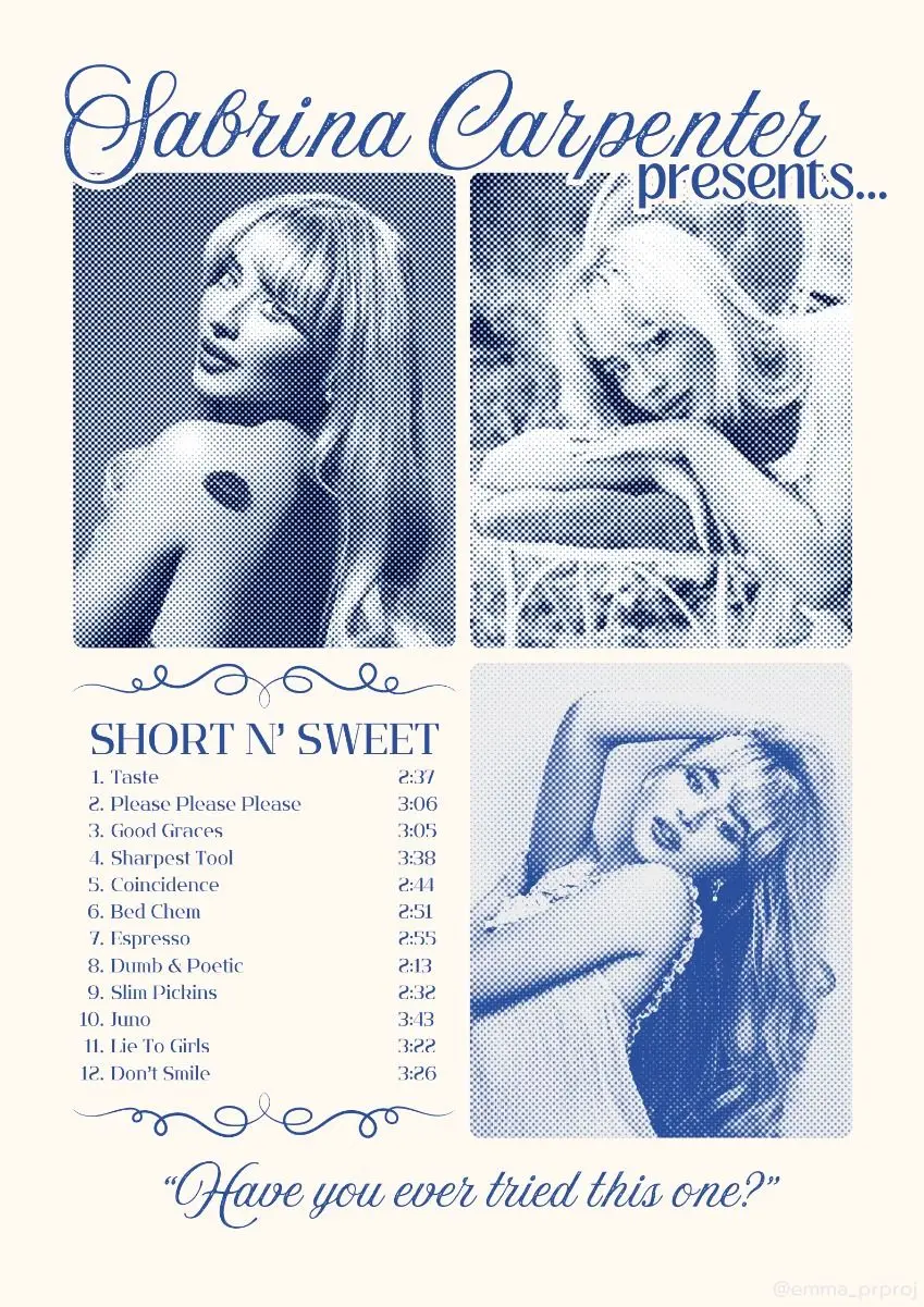 Plakat Sabrina Carpenter - vintage portret Jasnozielony