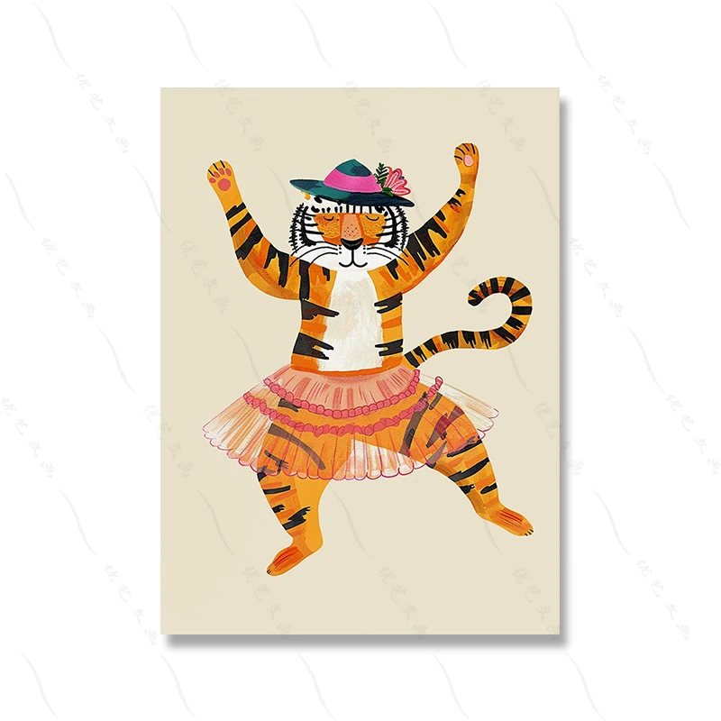 Safari pastelowe - plakat do pokoju dziecka Jasnoszary
