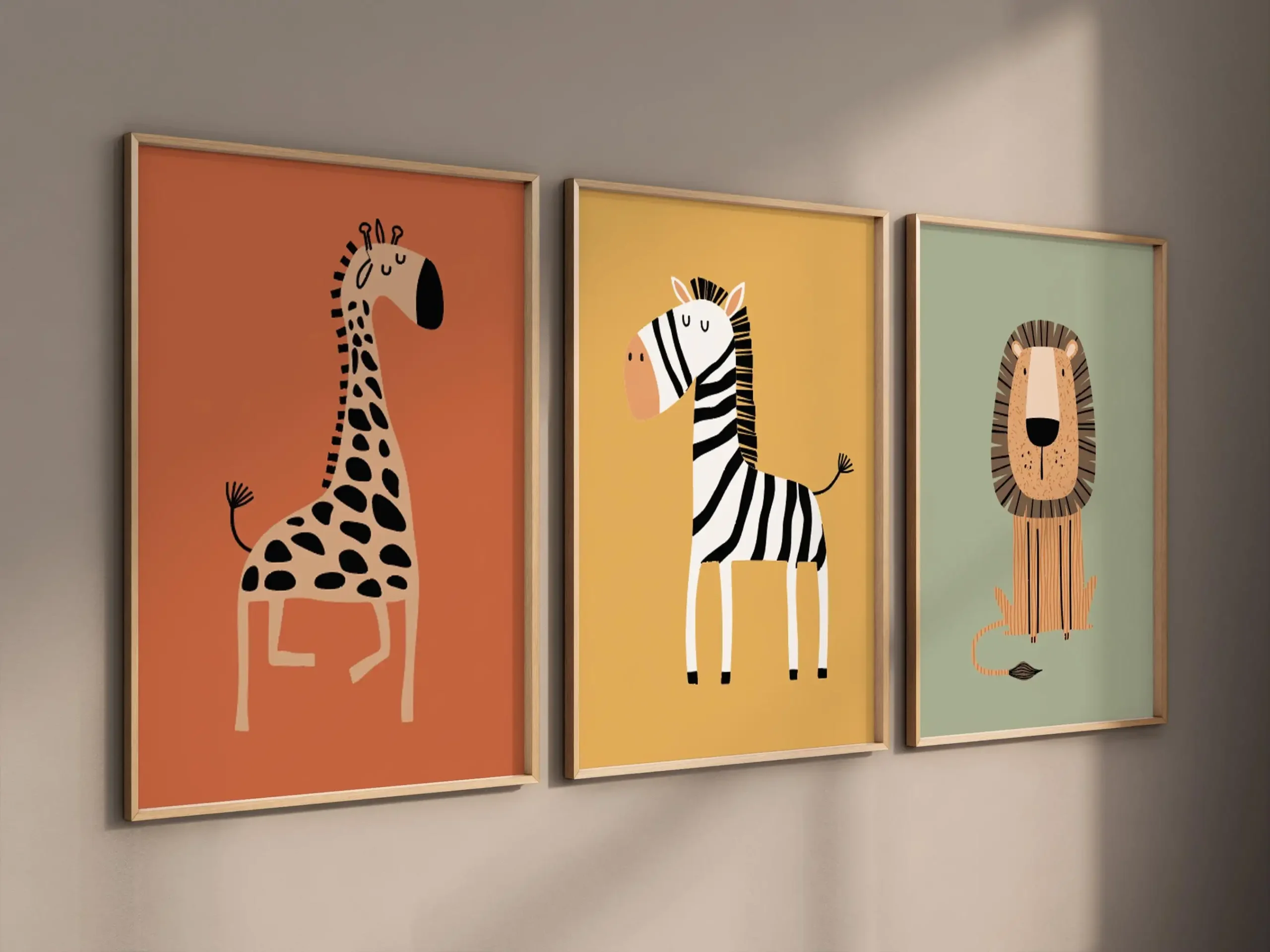 Plakat safari ze zwierzetami do pokoju dziecka Wzór 1