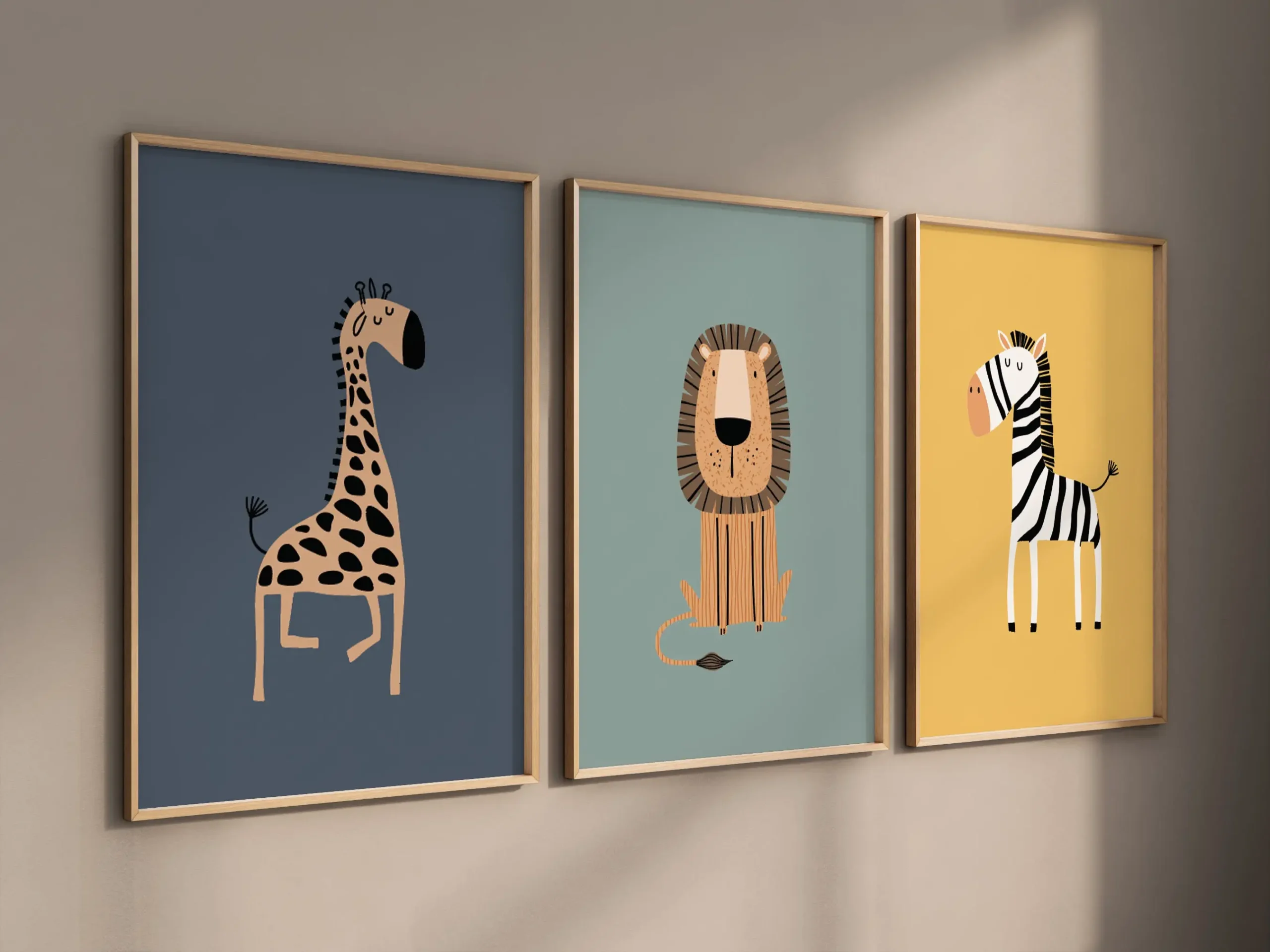 Plakat safari ze zwierzetami do pokoju dziecka Wzór 2