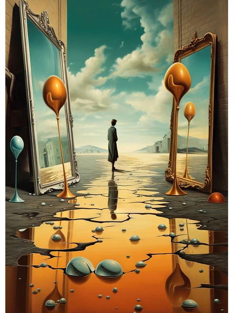 Plakat Salvador Dali surrealizm Armijna zieleń