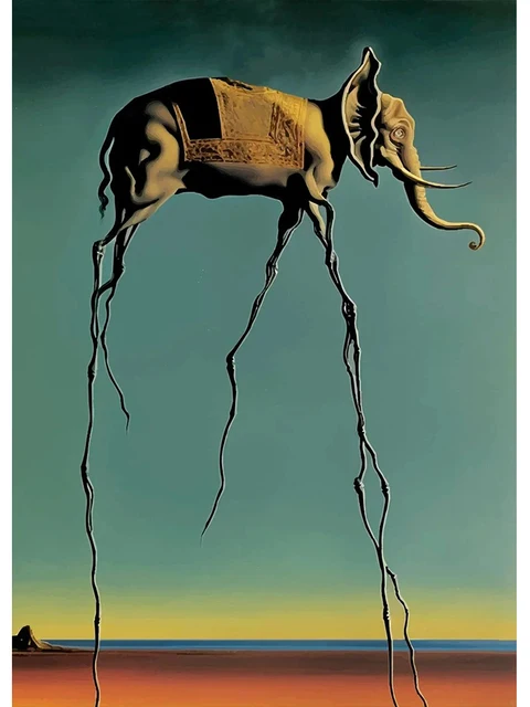 Plakat Salvador Dali surrealizm Beżowy