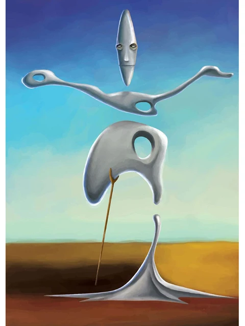Plakat Salvador Dali surrealizm Ciemny szary
