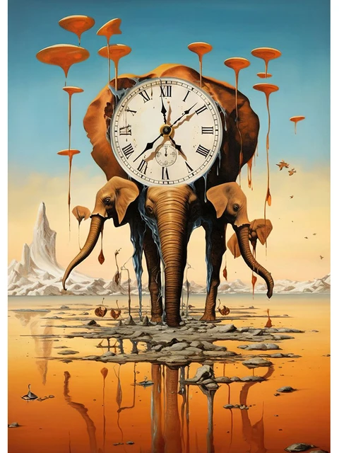 Plakat Salvador Dali surrealizm Granatowy