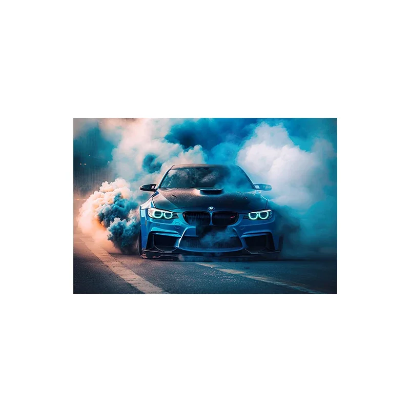 Plakat sportowy samochód E30 graffiti Granatowy