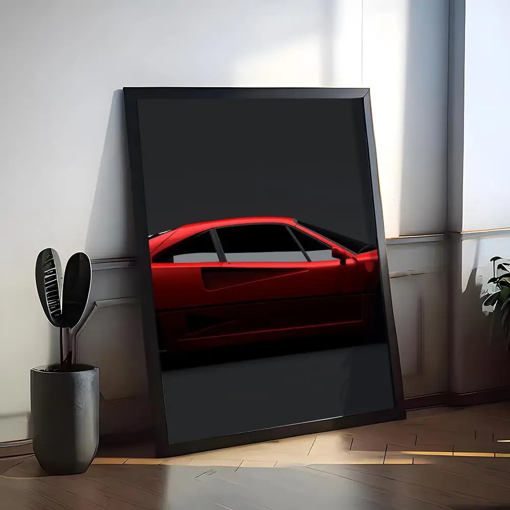 Plakat klasyczny samochód sportowy F40 Czarny2