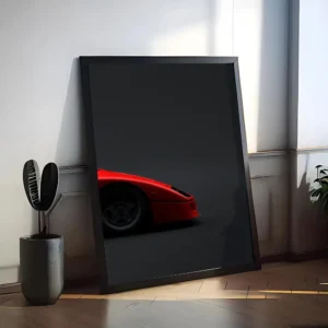 Plakat klasyczny samochód sportowy F40 Czarny3