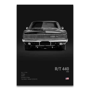 Plakat z samochodem sportowym Hellcat Zielony