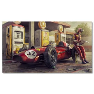 Klasyczny samochód wyścigowy F1 - plakat motoryzacyjny Wzór 1