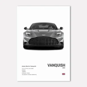Plakat sportowe samochody Aston Martin czarno-biały Wzór 1