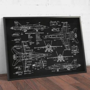 Plakat samolot myśliwski F-18 Hornet Wzór 1