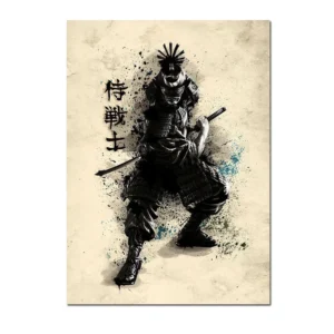 Japoński samuraj - plakat na płótnie Wzór 1