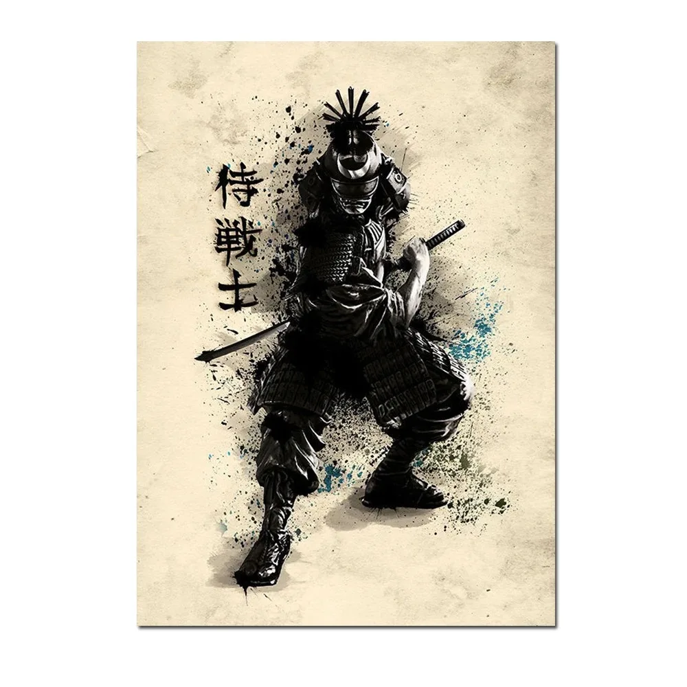 Japoński samuraj - plakat na płótnie Wzór 1