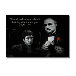 Plakat Scarface i Ojciec Chrzestny czarno-biały Wzór 1