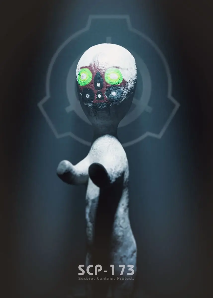 Plakat SCP Foundation - grafika dla fanów horroru Biały
