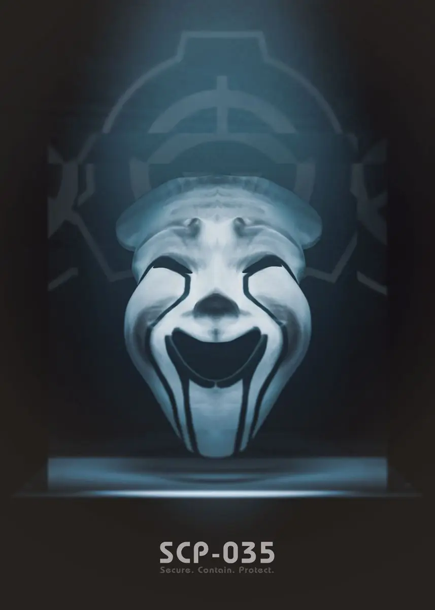 Plakat SCP Foundation - grafika dla fanów horroru Fioletowy