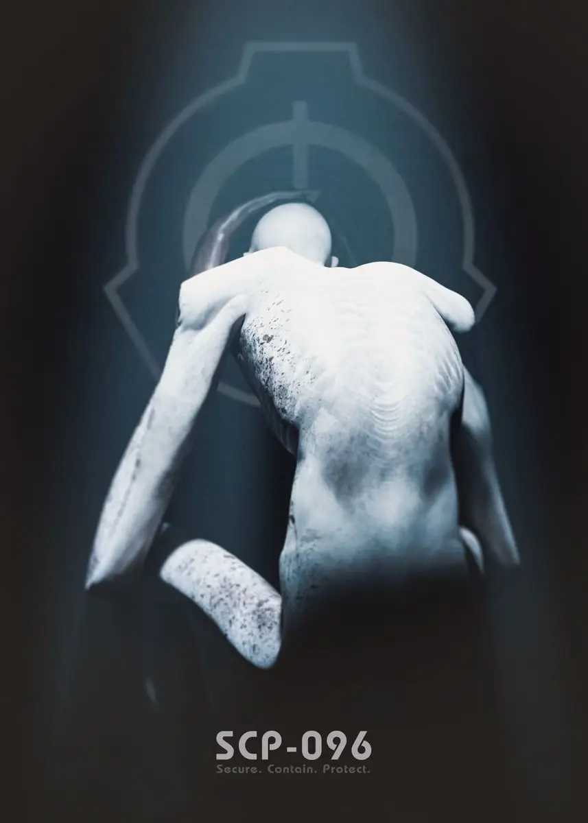 Plakat SCP Foundation - grafika dla fanów horroru Jasnoszary