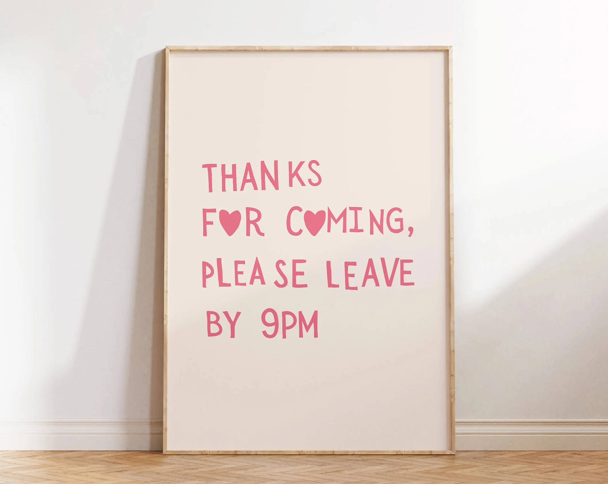 Minimalistyczne serce - plakat typograficzny Jasnożółty