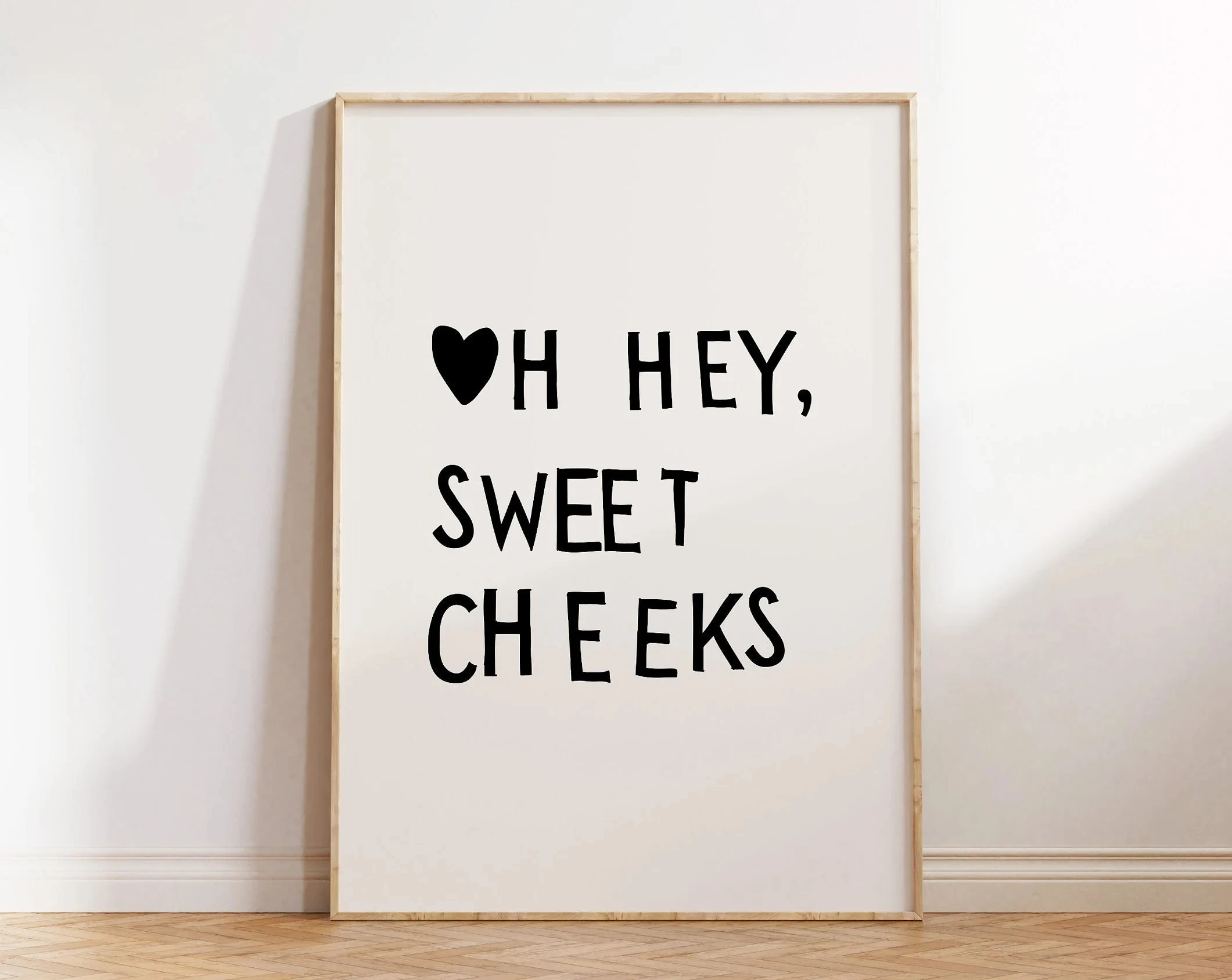 Minimalistyczne serce - plakat typograficzny Jasny