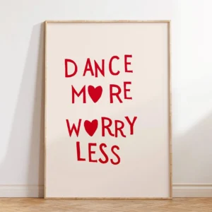 Minimalistyczne serce - plakat typograficzny żółty