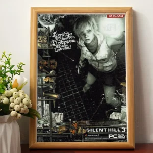 Silent Hill - plakat horroru na płótnie Biały