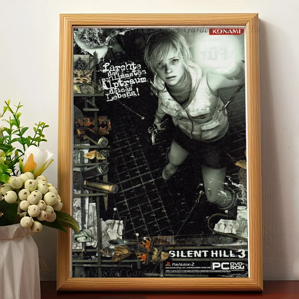 Silent Hill - plakat horroru na płótnie Biały