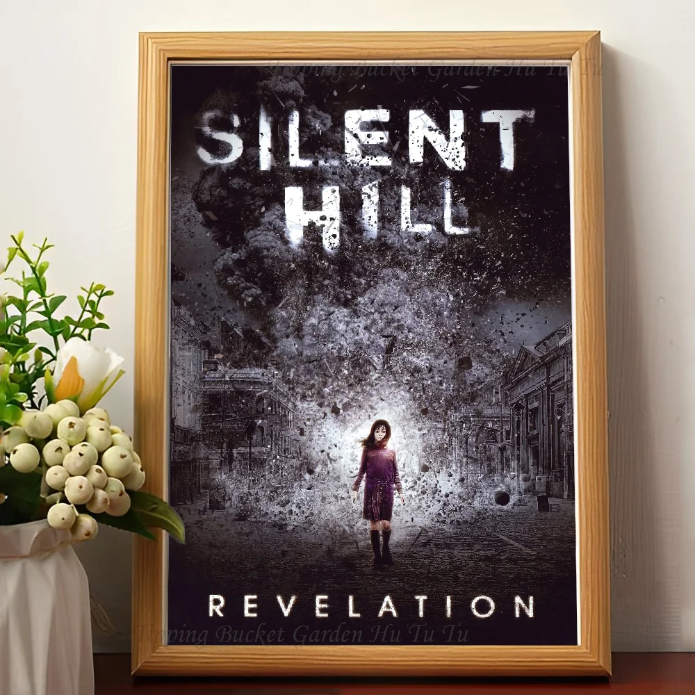 Silent Hill - plakat horroru na płótnie Burgundia