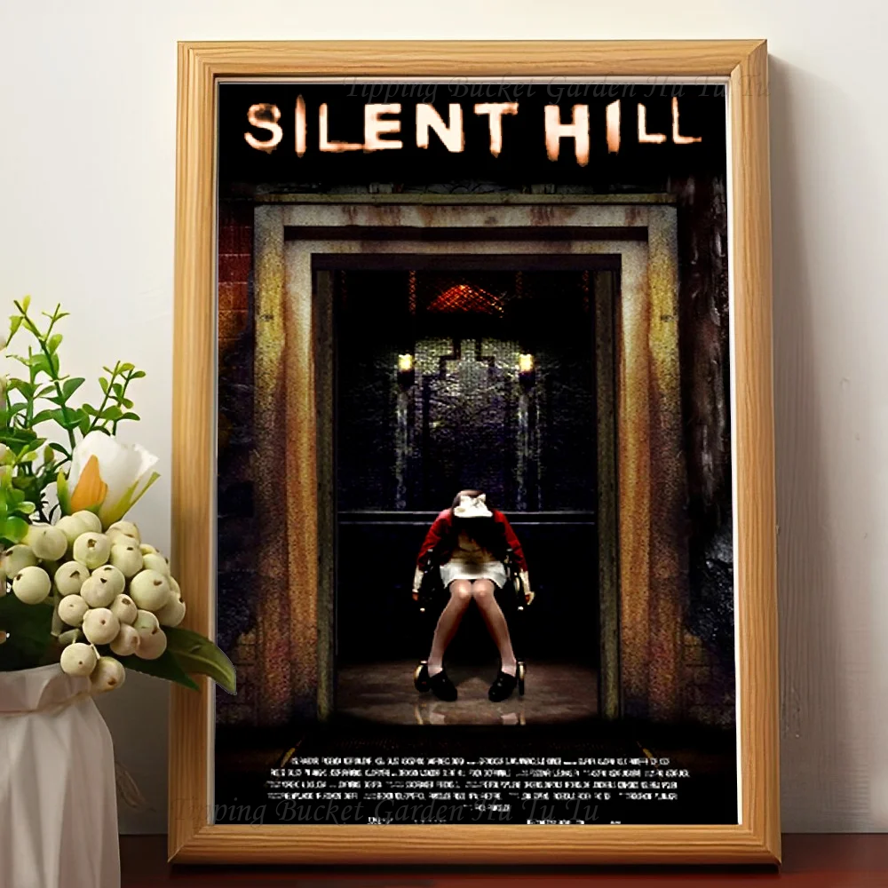 Silent Hill – plakat horroru na płótnie Granatowy