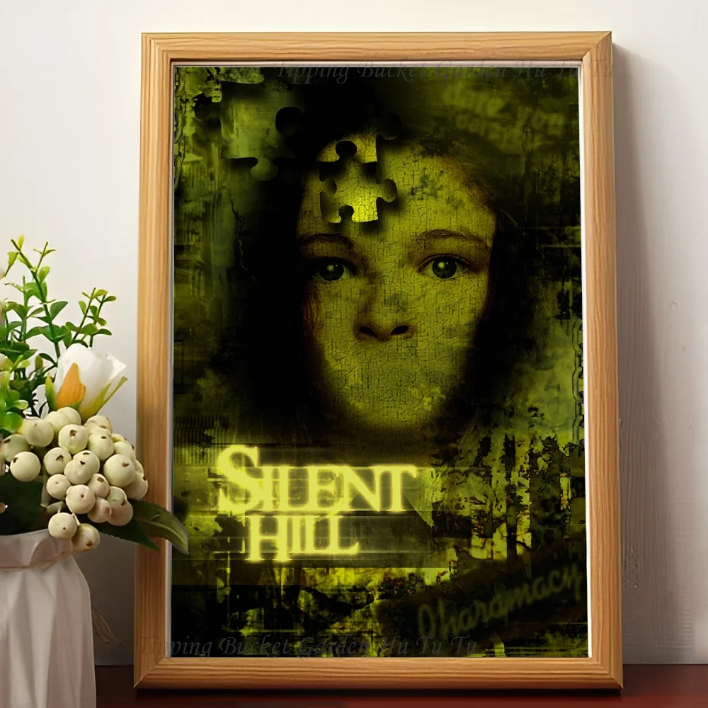 Silent Hill - plakat horroru na płótnie Jasnoszary