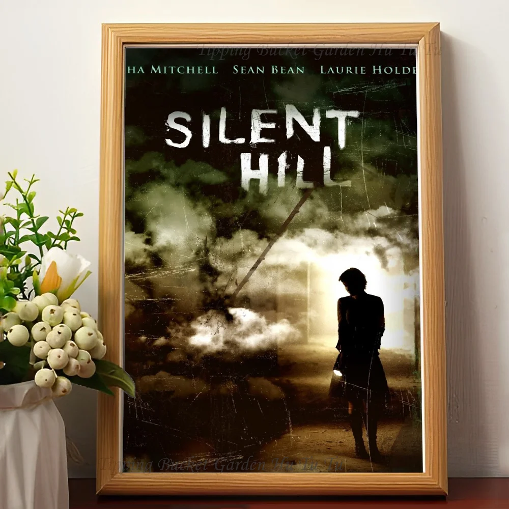 Silent Hill - plakat horroru na płótnie Zielony