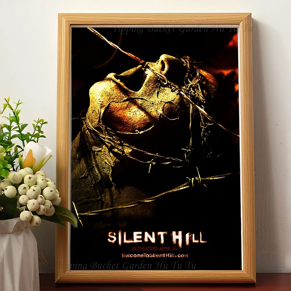 Silent Hill - plakat horroru na płótnie żółty