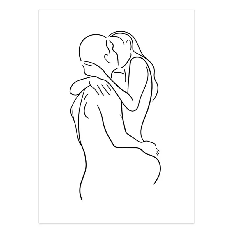 Skandynawski plakat Amore - miłość czarno-biała Wzór 3