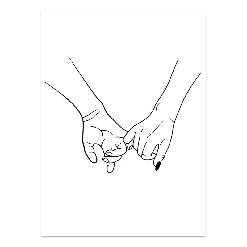 Skandynawski plakat Amore - miłość czarno-biała Wzór 4