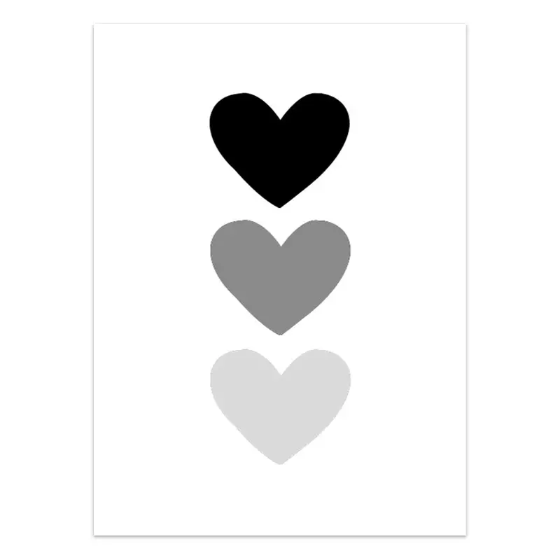 Skandynawski plakat Amore - miłość czarno-biała Wzór 5