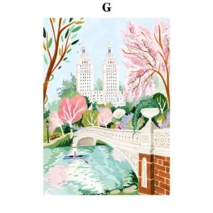 Plakat skandynawski - miejski pejzaż Lizbona i Central Park Wzór 1